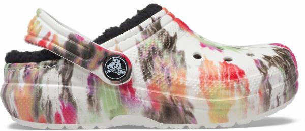 Crocs Classic Tie Dye Lined Graphic Clog Kids Black / Multi