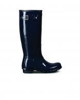 HUNTER ORIGINAL TALL GLOSS - visoki ženski škornji Navy